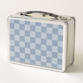 Dusty Blue Checkerboard Metall Brotdose (Rückseite)