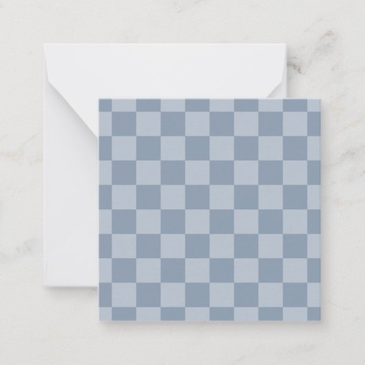 Dusty Blue Checkerboard Mitteilungskarte (Vorderseite)