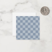 Dusty Blue Checkerboard Mitteilungskarte (Vorderseite/Rückseite Beispiel)