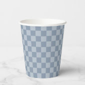Dusty Blue Checkerboard Pappbecher (Rückseite)