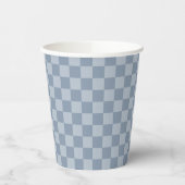 Dusty Blue Checkerboard Pappbecher (Links)