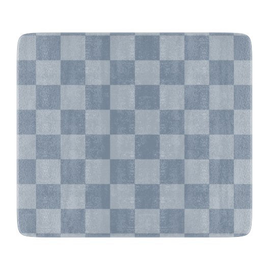 Dusty Blue Checkerboard Schneidebrett (Vorderseite)