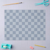 Dusty Blue Checkerboard Seidenpapier (Basteln)