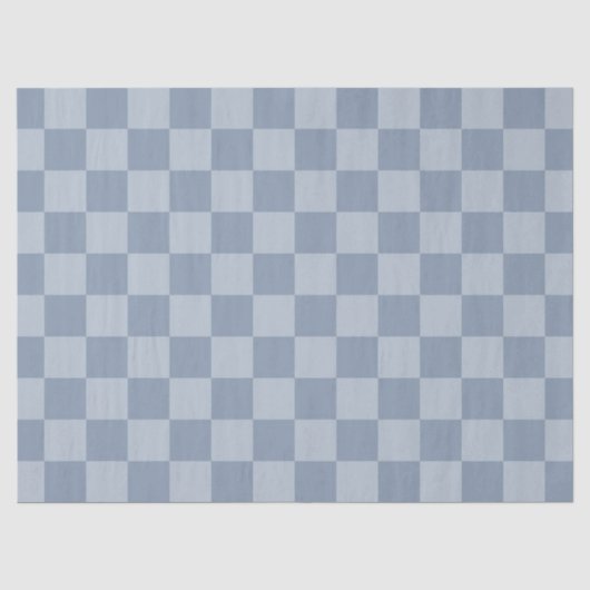 Dusty Blue Checkerboard Seidenpapier (Vorderseite)