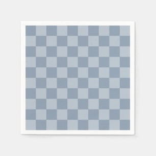 Dusty Blue Checkerboard Serviette