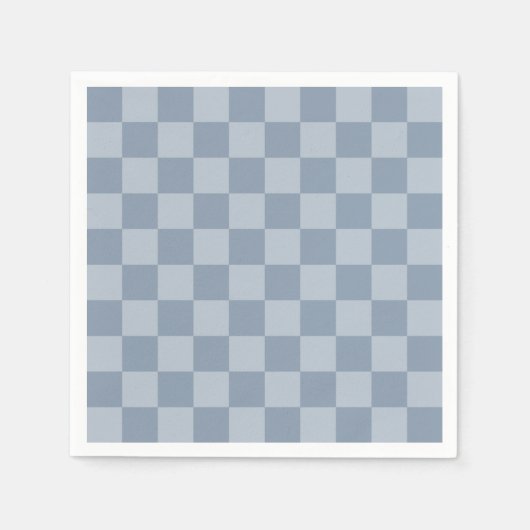 Dusty Blue Checkerboard Serviette (Vorderseite)