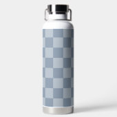 Dusty Blue Checkerboard Trinkflasche (Rückseite)