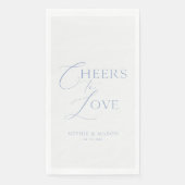 Dusty Blue “Cheers to Love” Wedding Serviette (Vorderseite)