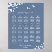 Dusty Blue Cherry Blossom | Hochzeitssitzdiagramm
