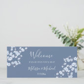 Dusty Blue Cherry Blossom | Seekarten (Stehend Vorderseite)