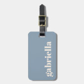 Dusty Blue Chic Bold Typografy Personalisiert Name Gepäckanhänger (Vorderseite vertikal)