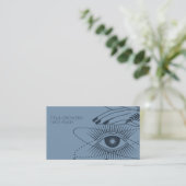 Dusty Blue Chic Modern Mystic Eye Tarot Reader Visitenkarte (Stehend Vorderseite)
