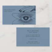 Dusty Blue Chic Modern Mystic Eye Tarot Reader Visitenkarte (Vorne/Hinten)