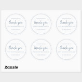 Dusty Blue Chic Script Thank You For Shopping Runder Aufkleber (Blatt)