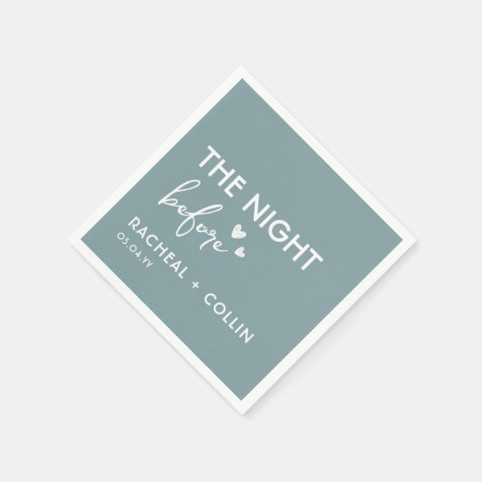 Dusty Blue Chic Simple Modern Probe Dinner Serviette (Ecke)