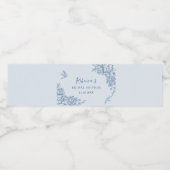 Dusty Blue Chinoiserie Baby Dusche Wasserzeichen Wasserflaschenetikett (Einzelnes Label)