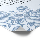 Dusty Blue Chinoiserie Baby Late Night Diaper Poster (Ecke)