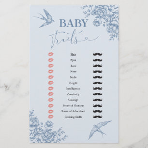 Dusty Blue Chinoiserie Baby Shower Baby Tracks