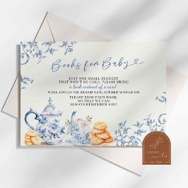 Dusty Blue Chinoiserie Babydusche Bücher für Baby Begleitkarte