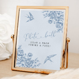 Dusty Blue Chinoiserie Babydusche Foto Stand Poster