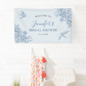 Dusty Blue Chinoiserie Babydusche Große Banner (Insitu)