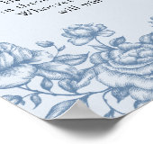 Dusty Blue Chinoiserie Babydusche Schnuller Jagd Poster (Ecke)