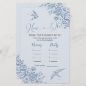 Dusty Blue Chinoiserie Babydusche Wie alte Eltern (Vorne/Hinten)