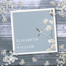 Dusty Blue Chinoiserie Blumengarten Hochzeit