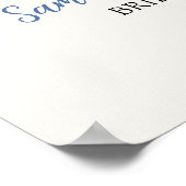 Dusty Blue Chinoiserie Brautparty Begrüßungszeiche Poster (Ecke)