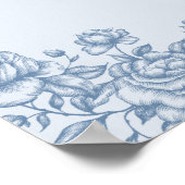 Dusty Blue Chinoiserie Brautparty Food Sign Poster (Ecke)