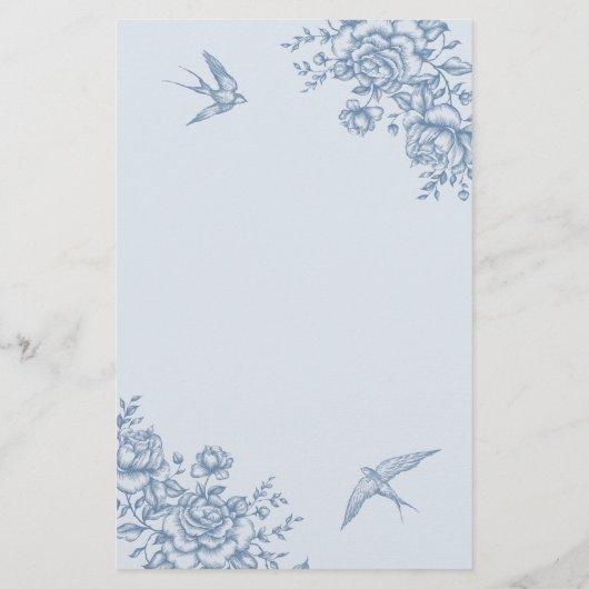 Dusty Blue Chinoiserie Bridal Beratung und Wünsche (Rückseite)