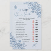 Dusty Blue Chinoiserie Bridal sagte sie (Vorne/Hinten)