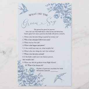 Dusty Blue Chinoiserie Bridal Was Groom sagt