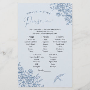Dusty Blue Chinoiserie Bridal Was ist in Ihrer Tas
