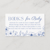 Dusty Blue Chinoiserie Bücher für Baby Begleitkarte (Vorderseite)