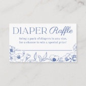 Dusty Blue Chinoiserie Diaper Raffle Ticket Begleitkarte (Vorderseite)