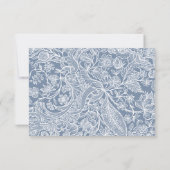 Dusty Blue Chinoiserie Floral RSVP Karten (Rückseite)