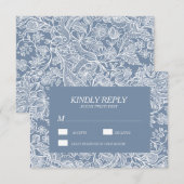Dusty Blue Chinoiserie Floral RSVP Karten (Vorne/Hinten)