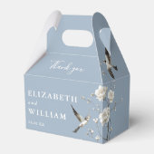 Dusty Blue Chinoiserie Floral Wedding Vielen Dank Geschenkschachtel (Vorderseite)