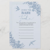 Dusty Blue Chinoiserie Guess Baby Food Game (Vorne/Hinten)