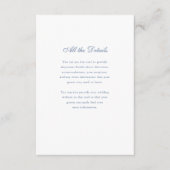 Dusty Blue Chinoiserie Pattern | Angaben zur Hochz Begleitkarte (Vorderseite)