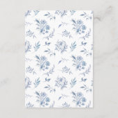 Dusty Blue Chinoiserie Pattern | Angaben zur Hochz Begleitkarte (Rückseite)