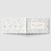 Dusty Blue Chinoiserie Pattern Wedding Gästebuch (Voll)