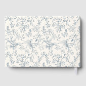 Dusty Blue Chinoiserie Pattern Wedding Gästebuch (Rückseite)