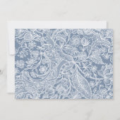 Dusty Blue Chinoiserie Probe Abendessen Einladung (Rückseite)