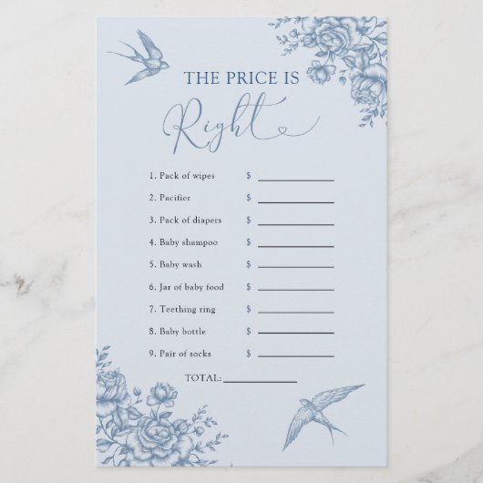 Dusty Blue Chinoiserie schätzt den richtigen Preis (Vorderseite)