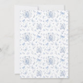 Dusty Blue Chinoiserie Teddy Bear Vielen Dank Einladung (Rückseite)