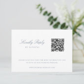 Dusty Blue Chinoiserie Wedding QR Code Einladung (Stehend Vorderseite)