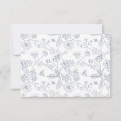 Dusty Blue Chinoiserie Wedding QR Code Einladung (Rückseite)