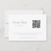 Dusty Blue Chinoiserie Wedding QR Code RSVP Karte (Vorderseite)